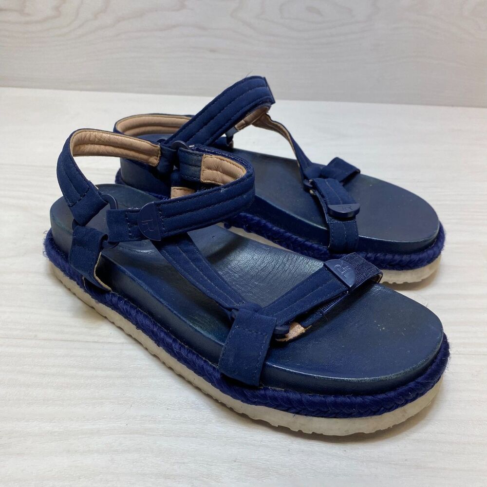 Taryn Rose Lydia Sandals Womens 7 B Platform Ankle Strap Casual Wedge Heels Blue